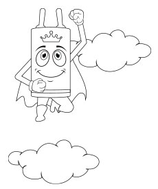 Kids Hebrew coloring activity featuring Jewish learning characters - free download
