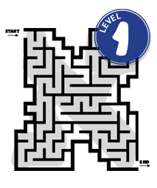 Hebrew Aleph letter maze puzzle for kids - educational printable PDF activity