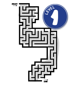 Hebrew Lamed letter maze puzzle - educational printable for children ages 5+