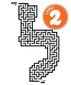 Hebrew Lamed maze level 2 - intermediate Hebrew alphabet learning puzzle
