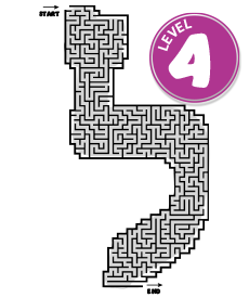 Expert level Hebrew Lamed maze puzzle - printable PDF brain teaser for kids