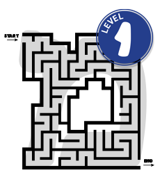 Hebrew Mem letter maze puzzle - educational printable activity for children