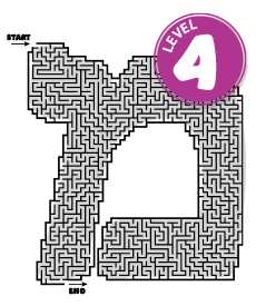 Expert level Hebrew Mem maze puzzle - challenging printable PDF for kids