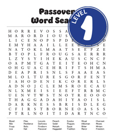 Passover Hebrew word search puzzle - educational Jewish holiday activity for kids