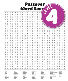 Expert level Passover word search puzzle - challenging Hebrew holiday brain teaser